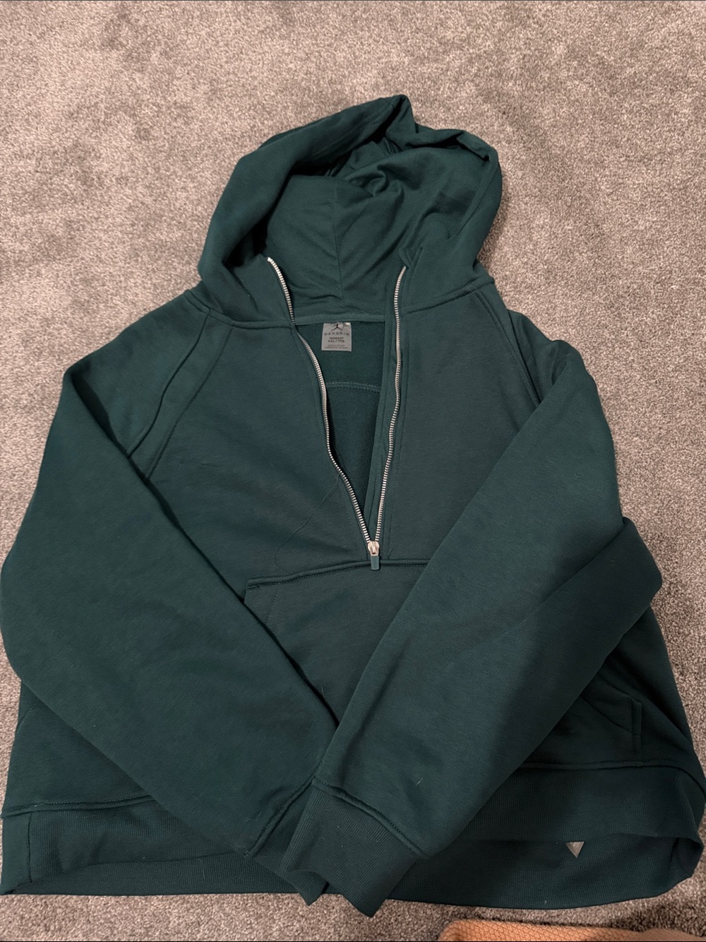 Danskin Dark Teal Half-Zip Hooded Sweatshirt